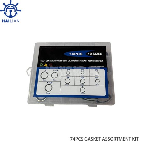 74Pcs BONDED SEAL OIL WASHERS GASKET ASSORTMENT KIT 10 Sizes